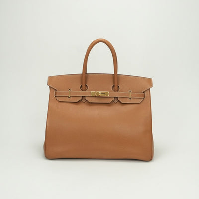 エルメス HERMES バーキン35 バーキン 35 バッグ トートバッグ アルデンヌ ゴールド Gold ブラウン Brown 茶 ゴールド金具 ハンドバッグ
