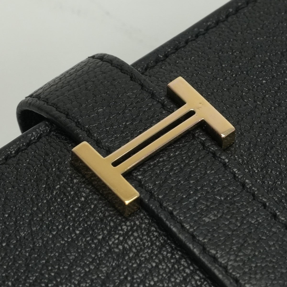 エルメス HERMES ベアンミニ ベアン ミニ 小銭入れ付き カードケース カード入れ パスケース シェーブル シェブルミゾル ノワール Noir ブラック Black 黒 ゴールド金具 コンパクト財布 ミニ財布