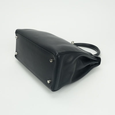 エルメス HERMES ケリー28 ケリー 28 バッグ トートバッグ ショルダーバッグ ヴォーガリバー ブルーインディゴ(推定) Blue Indigo ネイビー Navy 紺 シルバー金具 ハンドバッグ V字金具 新型金具 KELLY