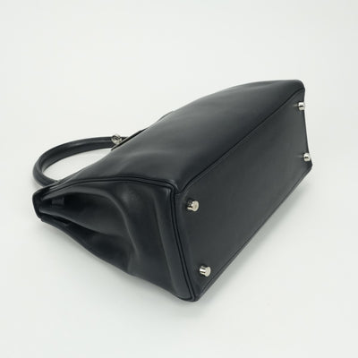 エルメス HERMES ケリー28 ケリー 28 バッグ トートバッグ ショルダーバッグ ヴォーガリバー ブルーインディゴ(推定) Blue Indigo ネイビー Navy 紺 シルバー金具 ハンドバッグ V字金具 新型金具 KELLY