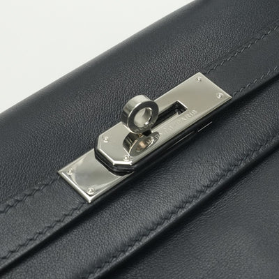 エルメス HERMES ケリー28 ケリー 28 バッグ トートバッグ ショルダーバッグ ヴォーガリバー ブルーインディゴ(推定) Blue Indigo ネイビー Navy 紺 シルバー金具 ハンドバッグ V字金具 新型金具 KELLY