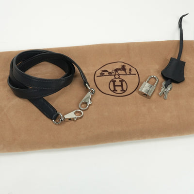 エルメス HERMES ケリー28 ケリー 28 バッグ トートバッグ ショルダーバッグ ヴォーガリバー ブルーインディゴ(推定) Blue Indigo ネイビー Navy 紺 シルバー金具 ハンドバッグ V字金具 新型金具 KELLY