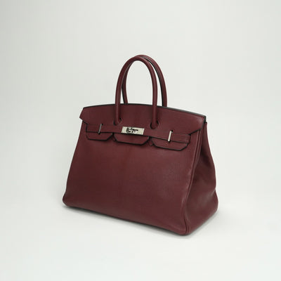 エルメス HERMES バーキン35 バーキン 35 シェーブル シェブルミゾル シェーブルコロマンデル バッグ トートバッグ コロマンデル ルージュアッシュ　Rouge H レッド 赤 シルバー金具 ハンドバッグ