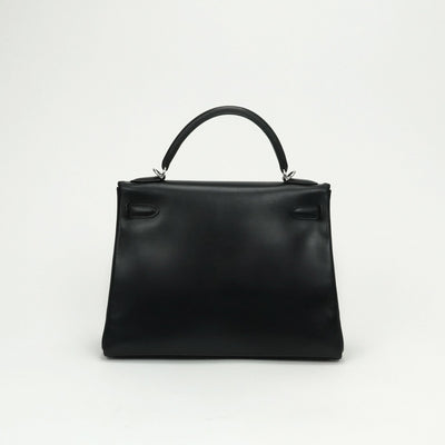 エルメス HERMES ケリー32 ケリー 32 バッグ トートバッグ ショルダーバッグ ボックスカーフ ノワール　noir ブラック Black 黒 シルバー金具 ハンドバッグ 内縫い V字金具 2Way