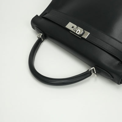 エルメス HERMES ケリー32 ケリー 32 バッグ トートバッグ ショルダーバッグ ボックスカーフ ノワール　noir ブラック Black 黒 シルバー金具 ハンドバッグ 内縫い V字金具 2Way