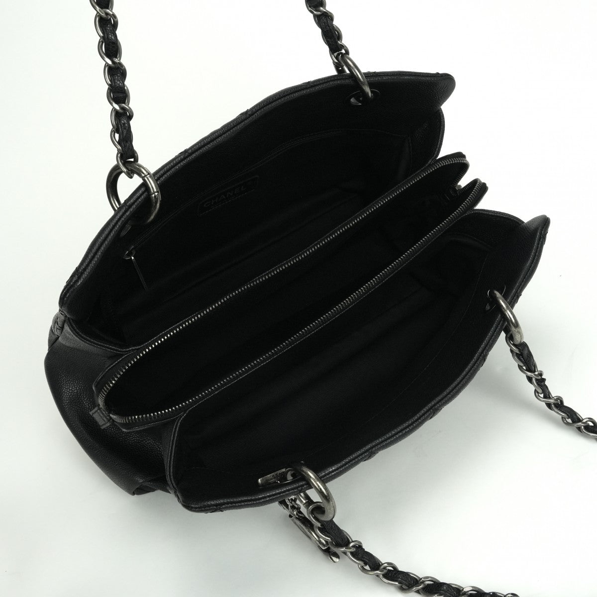 シャネル CHANEL マトラッセ バッグ トートバッグ ショルダーバッグ キャビアスキン ブラック black 黒 シルバー金具（ガンメタリック） ココマーク チェーンショルダーバッグ