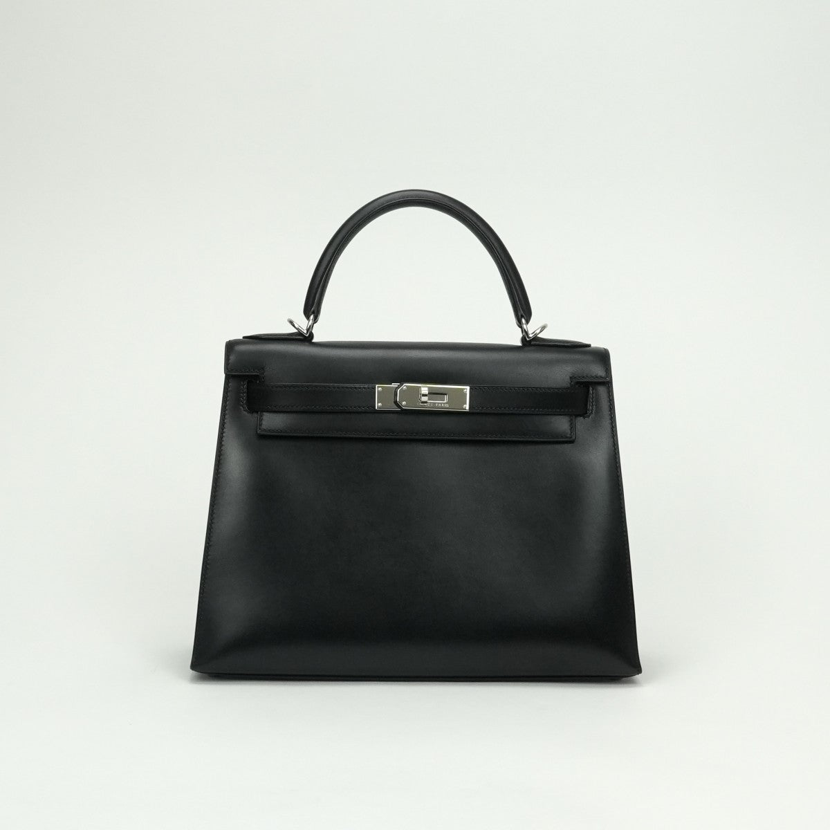 エルメス HERMES ケリー28 ケリー 28 バッグ トートバッグ ショルダーバッグ ボックスカーフ ノワール noir ブラック Black 黒 シルバー金具 ハンドバッグ V字金具 新型金具 KELLY