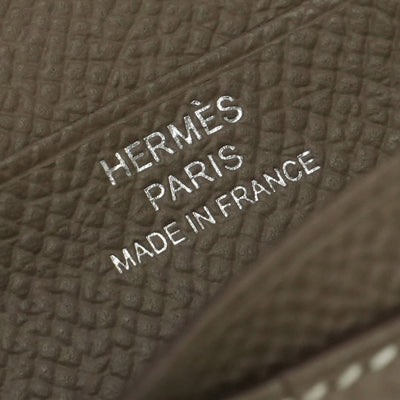エルメス HERMES ベアンコンパクト ベアン コンパクト 財布 二つ折り財布 ミニ財布 ミニウォレット エプソン エトゥープ Etoupe グレー Gray シルバー金具