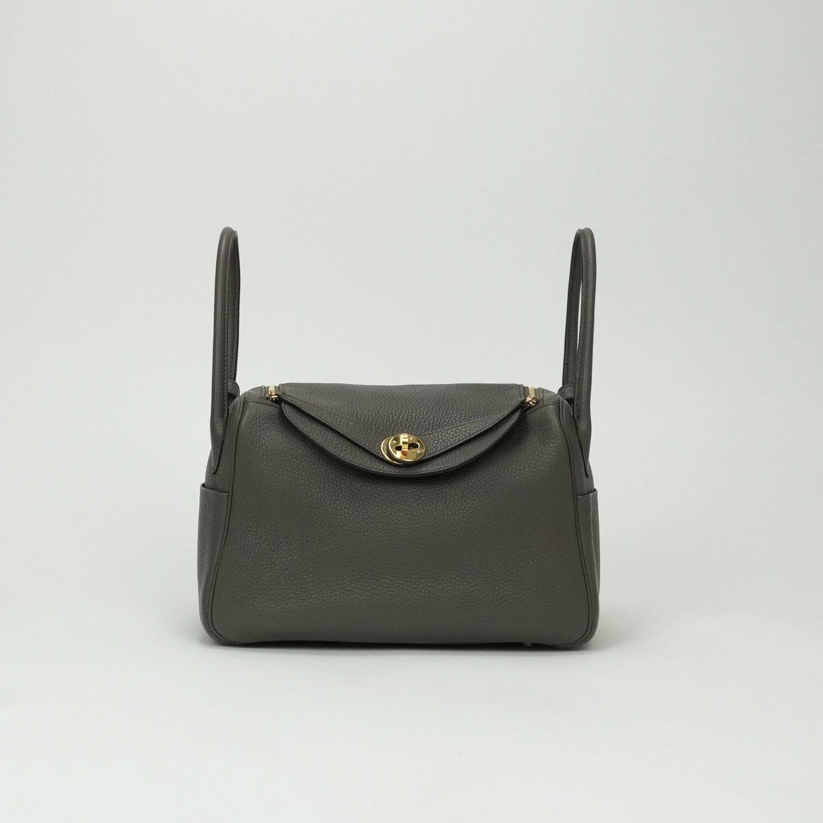 HERMES 爱马仕 Lindy 26 Lindy 26 包袋 手提包 单肩包 Taurillon Clemence Etain 灰色 灰色金色五金 手提包 单肩包 2way