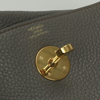 HERMES 爱马仕 Lindy 26 Lindy 26 包袋 手提包 单肩包 Taurillon Clemence Etain 灰色 灰色金色五金 手提包 单肩包 2way