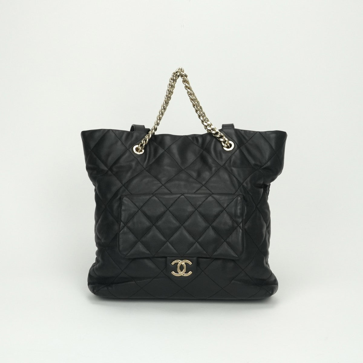 シャネル CHANEL マトラッセ バッグ トートバッグ カーフスキン ブラック 黒 ゴールド金具 ココマーク 2WAY チェーンバッグ