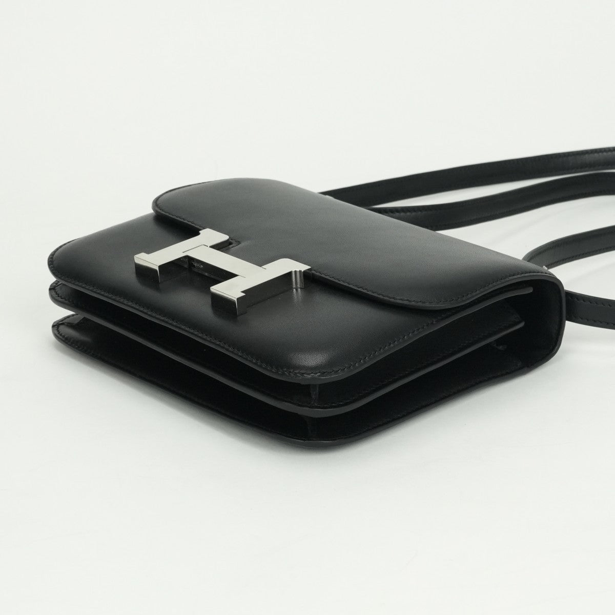 エルメス HERMES コンスタンス3 ミニ18 コンスタンス 3 ミニ 18 コンスタンスミニ コンスタンス18 バッグ ショルダーバッグ エバーカーフ ノワール　noir ブラック Black 黒 シルバー金具 ショルダーバッグ Hバックル
