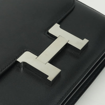 エルメス HERMES コンスタンス3 ミニ18 コンスタンス 3 ミニ 18 コンスタンスミニ コンスタンス18 バッグ ショルダーバッグ エバーカーフ ノワール　noir ブラック Black 黒 シルバー金具 ショルダーバッグ Hバックル