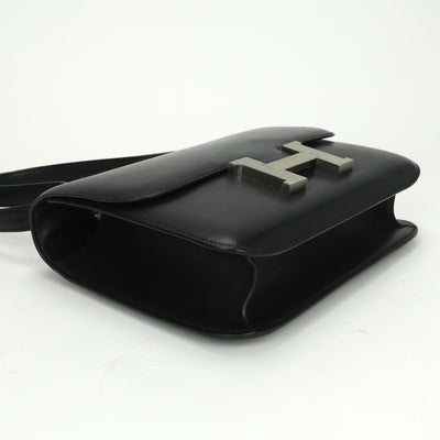 エルメス HERMES コンスタンス25 コンスタンス 25 バッグ ショルダーバッグ バレニア ノワール Noir ブラック Black 黒 シルバー金具 Hバックル