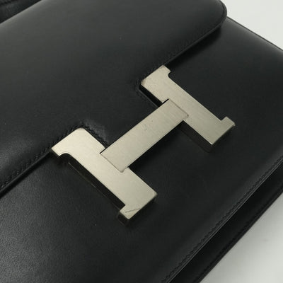 エルメス HERMES コンスタンス25 コンスタンス 25 バッグ ショルダーバッグ バレニア ノワール Noir ブラック Black 黒 シルバー金具 Hバックル