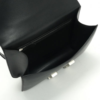 エルメス HERMES コンスタンス25 コンスタンス 25 バッグ ショルダーバッグ バレニア ノワール Noir ブラック Black 黒 シルバー金具 Hバックル