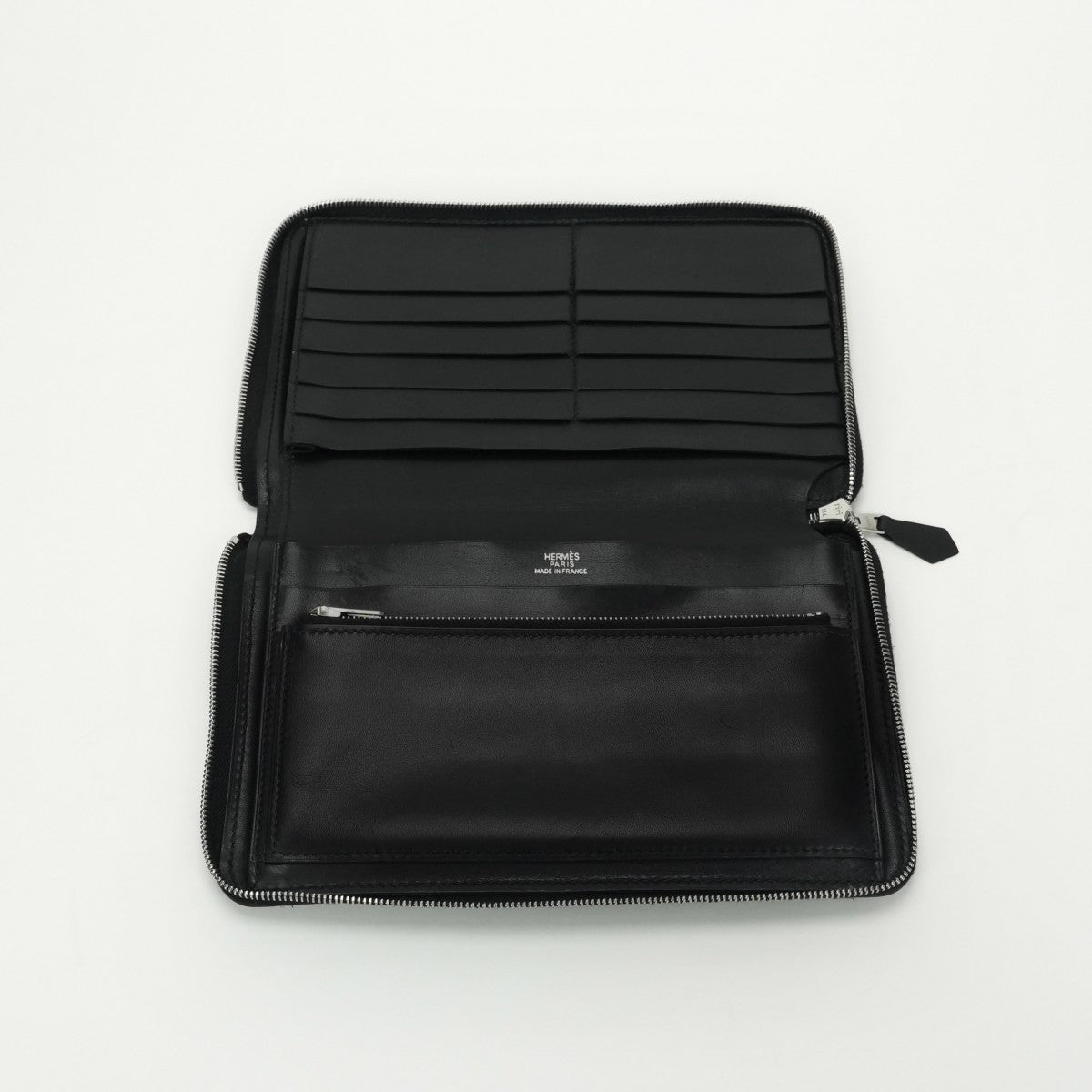 エルメス HERMES アザップコンバイン アザップ コンバイン 財布 長財布 ロングウォレット ボックスカーフ ノワール noir ブラック Black 黒 シルバー金具