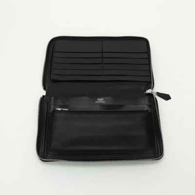 エルメス HERMES アザップコンバイン アザップ コンバイン 財布 長財布 ロングウォレット ボックスカーフ ノワール noir ブラック Black 黒 シルバー金具