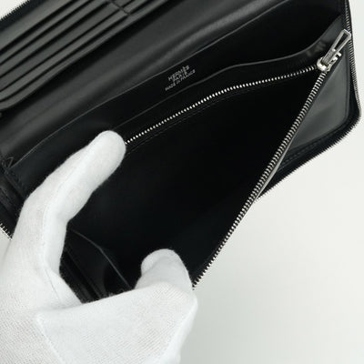 エルメス HERMES アザップコンバイン アザップ コンバイン 財布 長財布 ロングウォレット ボックスカーフ ノワール noir ブラック Black 黒 シルバー金具