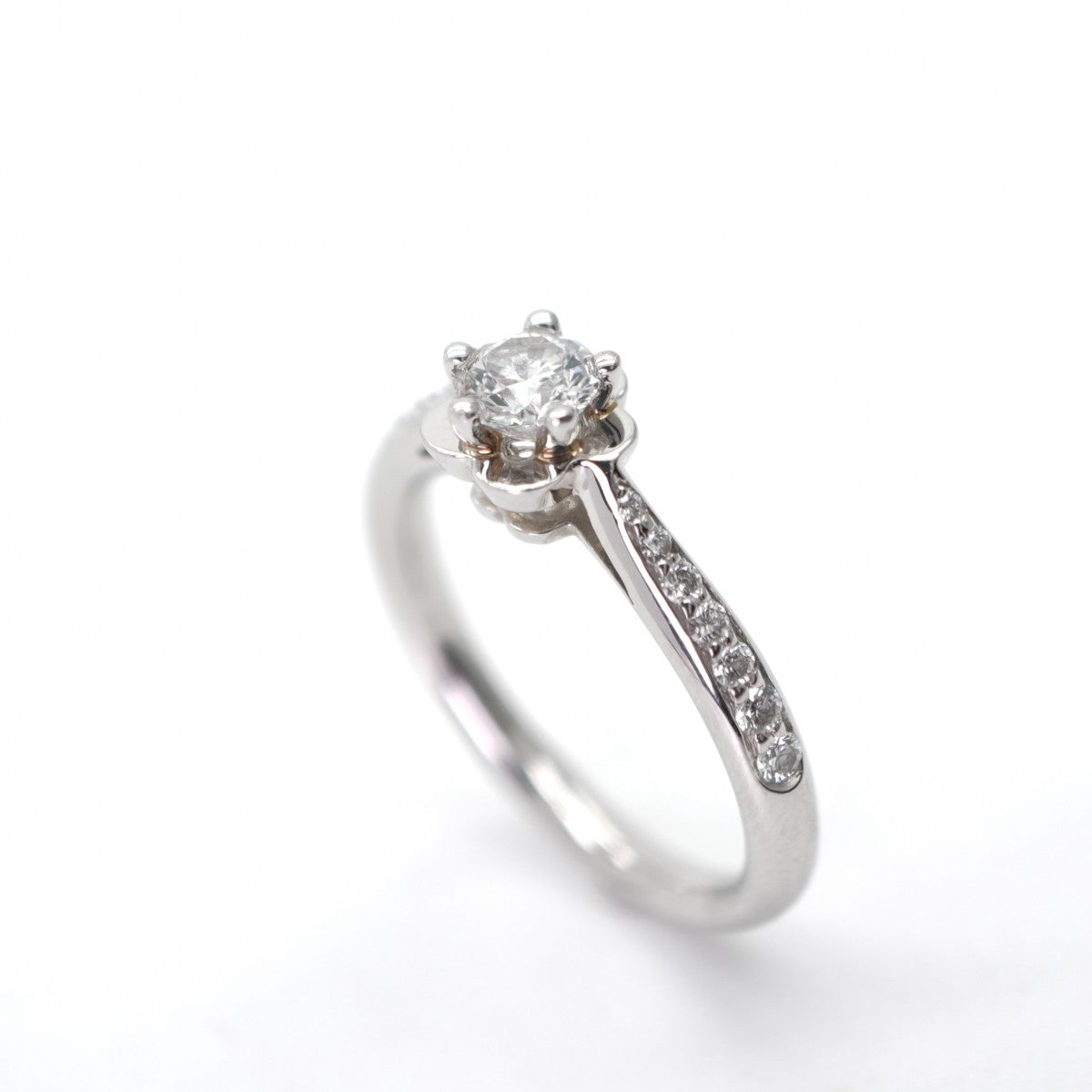 シャネル CHANEL エンゲージメントリング ハーフエタニティ ハーフサークル カメリア コレクション リング 指輪 Pt950 シルバー