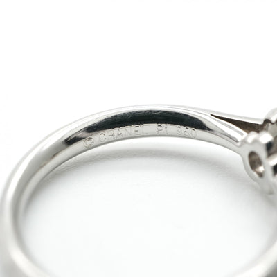 シャネル CHANEL エンゲージメントリング ハーフエタニティ ハーフサークル カメリア コレクション リング 指輪 Pt950 シルバー