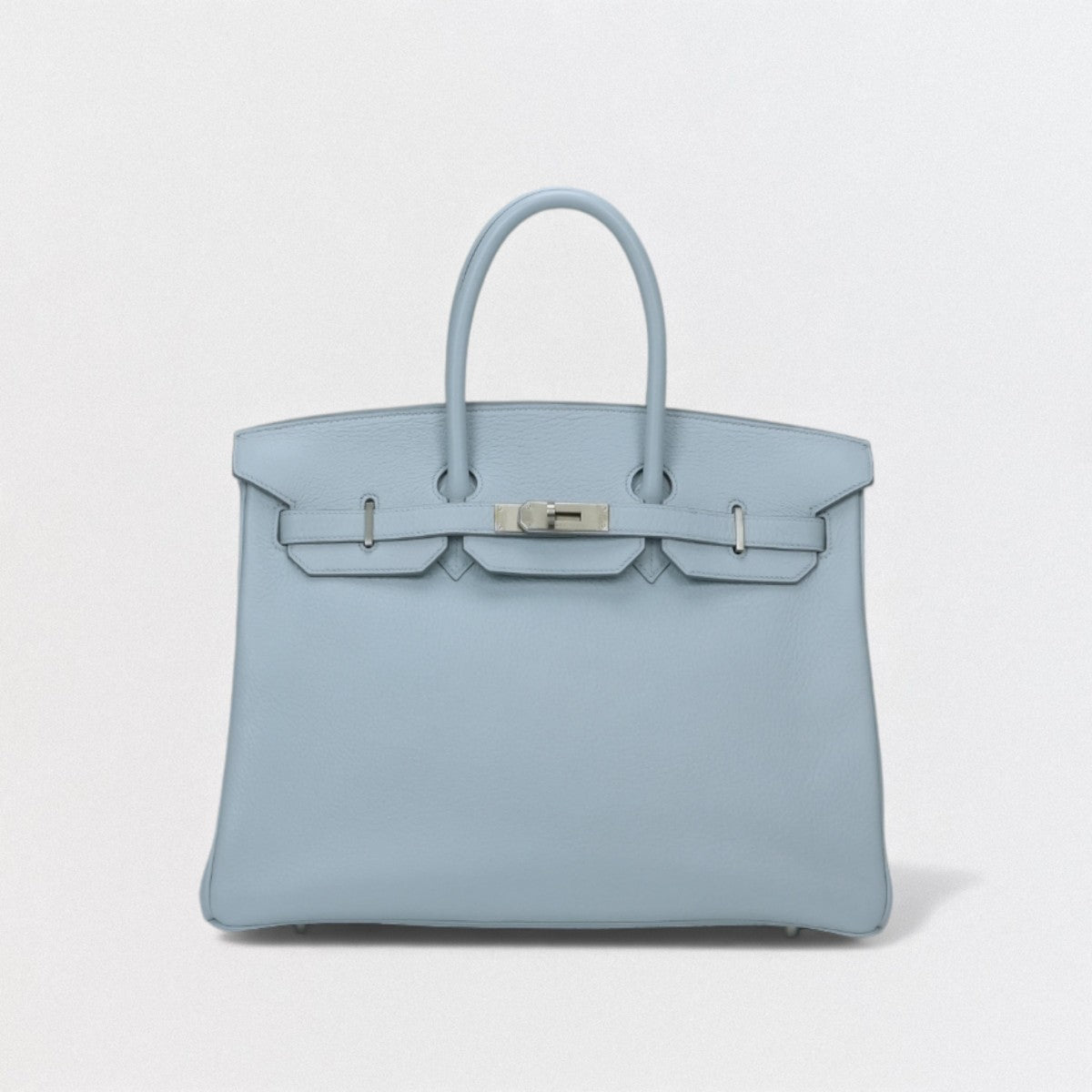 HERMES 爱马仕 Birkin 35 Birkin 35 包袋 托特包 Taurillon Clemence 蓝色 银色五金 手提包