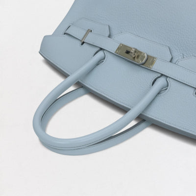 HERMES 爱马仕 Birkin 35 Birkin 35 包袋 托特包 Taurillon Clemence 蓝色 银色五金 手提包