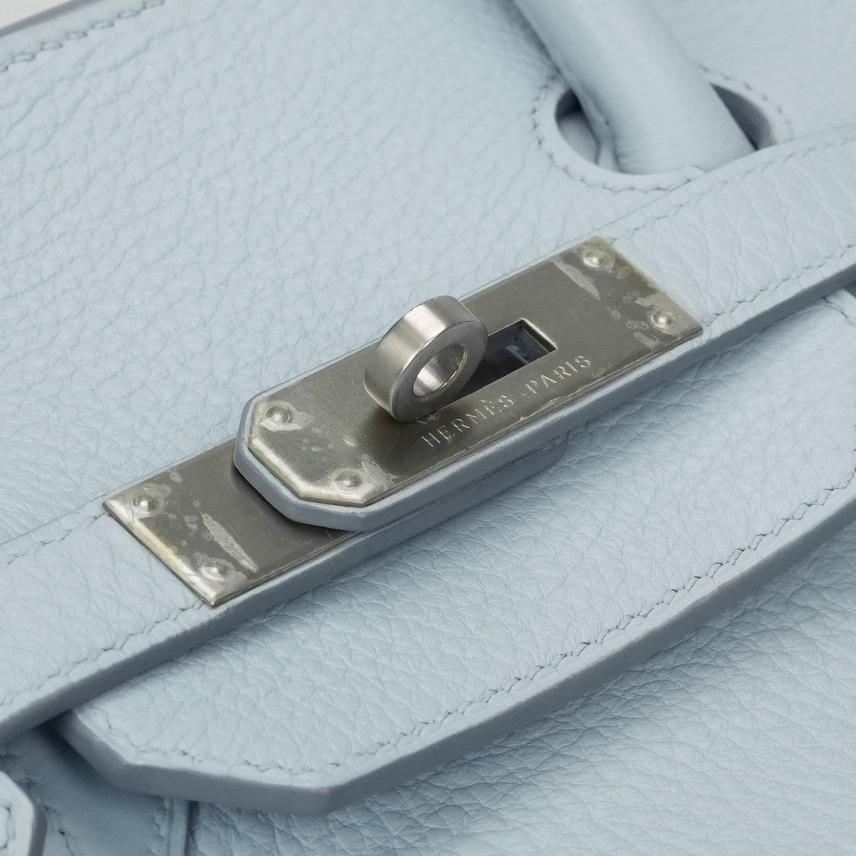 HERMES 爱马仕 Birkin 35 Birkin 35 包袋 托特包 Taurillon Clemence 蓝色 银色五金 手提包