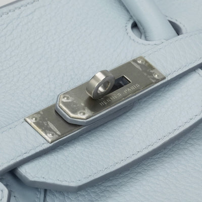 HERMES 爱马仕 Birkin 35 Birkin 35 包袋 托特包 Taurillon Clemence 蓝色 银色五金 手提包