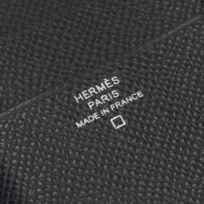 エルメス HERMES ベアンコンビネタッチ ベアン コンビネタッチ 財布 二つ折り財布 ミニ財布 ミニウォレット エプソン クロコダイル ノワール　noir ブラック Black 黒 シルバー金具 ヴォーエプソン