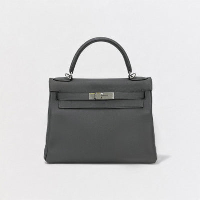 エルメス HERMES ケリー28 ケリー 28 バッグ トートバッグ ショルダーバッグ トゴ エタン Etain グレー Gray シルバー金具 ハンドバッグ V字金具 2Way