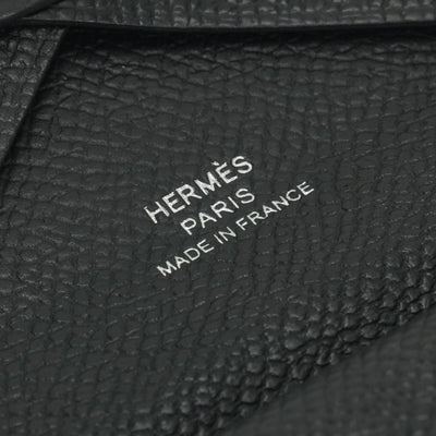 エルメス HERMES カルヴィデュオ カルヴィ デュオ 財布 コインケース 小銭入れ エプソン ノワール Noir ブラック black 黒 シルバー金具 カードケース 名刺入れ ヴォーエプソン