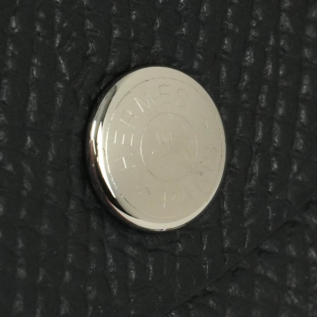 エルメス HERMES カルヴィデュオ カルヴィ デュオ 財布 コインケース 小銭入れ エプソン ノワール Noir ブラック black 黒 シルバー金具 カードケース 名刺入れ ヴォーエプソン