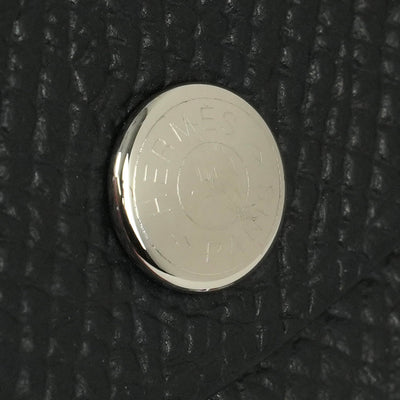 エルメス HERMES カルヴィデュオ カルヴィ デュオ 財布 コインケース 小銭入れ エプソン ノワール Noir ブラック black 黒 シルバー金具 カードケース 名刺入れ ヴォーエプソン