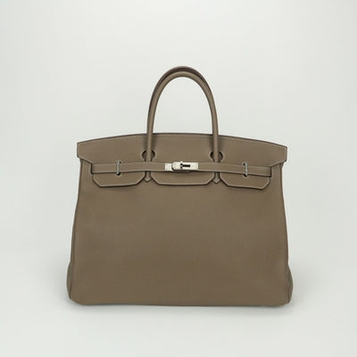 エルメス HERMES バーキン40 バーキン 40 バッグ トートバッグ トゴ エトゥープ Etoupe グレー Gray シルバー金具 ハンドバッグ