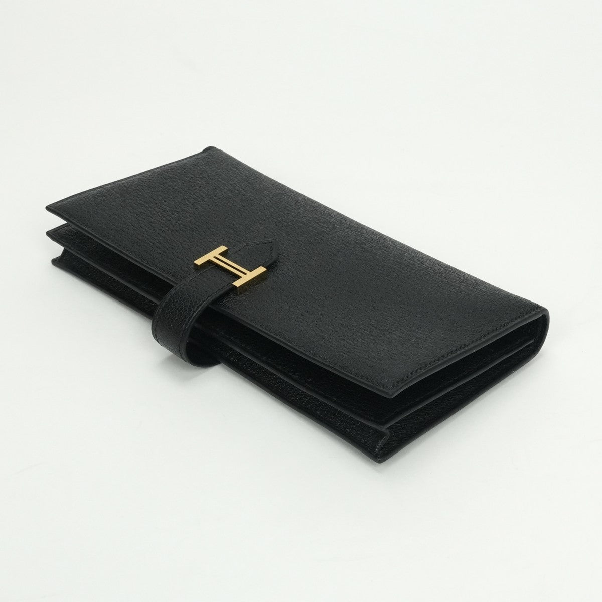エルメス HERMES ベアンスフレ ベアン スフレ 財布 長財布 ロングウォレット シェーブル ノワール Noir ブラック black 黒 ゴールド金具 シェブルミゾル