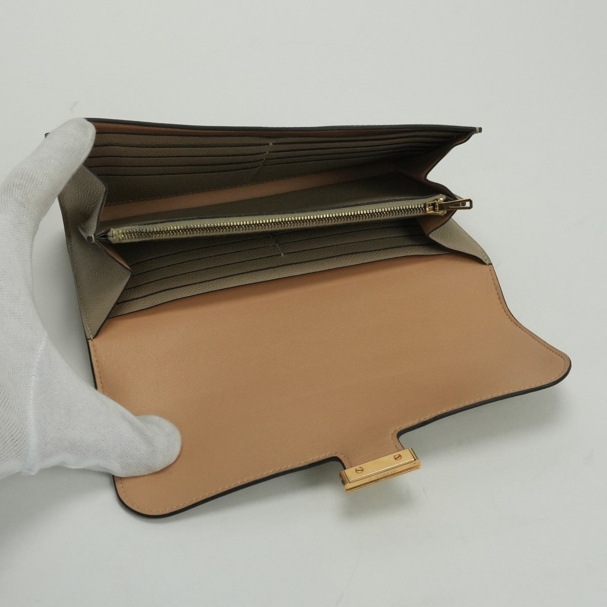 エルメス HERMES コンスタンスロング ヴェルソ コンスタンス ロング 財布 長財布 ロングウォレット エプソン トレンチ Trench ナチュラルサブレ Naturalsable ベージュ beige ゴールド金具 ヴォーエプソン バイカラー