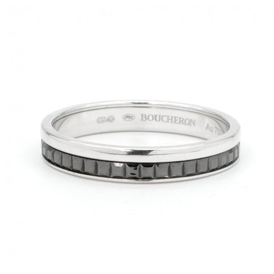 ブシュロン BOUCHERON キャトル ブラック リング ハーフ QUATRE BLACK EDITION キャトル リング 指輪 750 シルバー　ブラック 結婚指輪 マリッジリング プラチナ リング