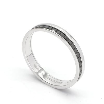ブシュロン BOUCHERON キャトル ブラック リング ハーフ QUATRE BLACK EDITION キャトル リング 指輪 750 シルバー　ブラック 結婚指輪 マリッジリング プラチナ リング