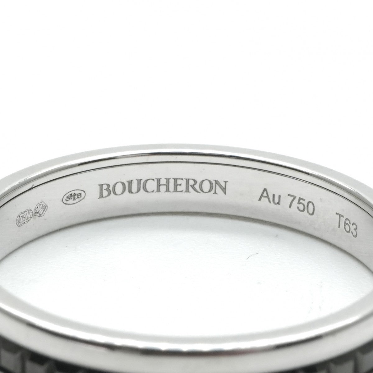 ブシュロン BOUCHERON キャトル ブラック リング ハーフ QUATRE BLACK EDITION キャトル リング 指輪 750 シルバー　ブラック 結婚指輪 マリッジリング プラチナ リング