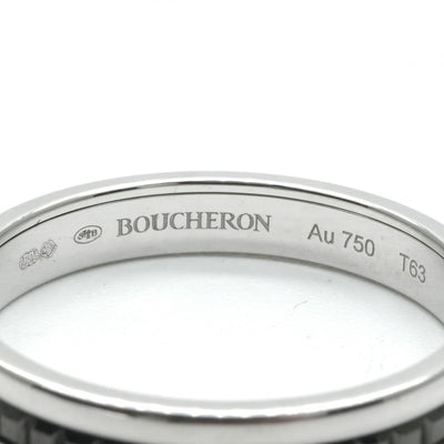 ブシュロン BOUCHERON キャトル ブラック リング ハーフ QUATRE BLACK EDITION キャトル リング 指輪 750 シルバー　ブラック 結婚指輪 マリッジリング プラチナ リング