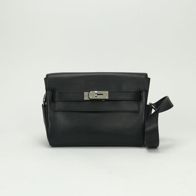 エルメス HERMES ケリーメッセンジャーPM ケリー メッセンジャー PM バッグ ショルダーバッグ エヴァーグレイン ノワール Noir ブラック Black 黒 シルバー金具 エバーグレイン