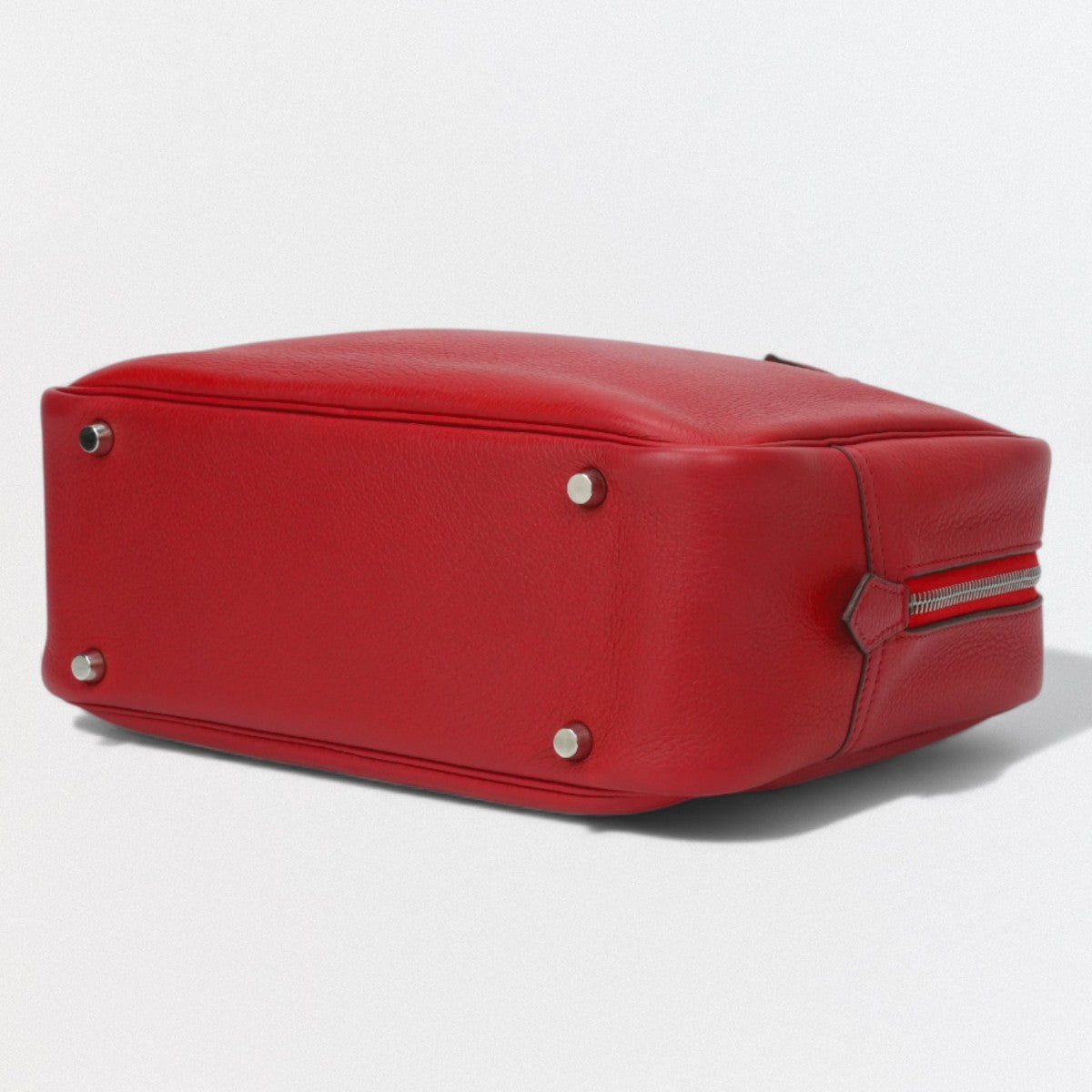 エルメス HERMES プリュム28 プリュム 28 バッグ トートバッグ トゴ ルージュカザック Rouge Casaque レッド Red 赤 シルバー金具 ハンドバッグ ビジネスバッグ