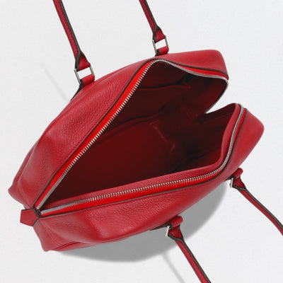 エルメス HERMES プリュム28 プリュム 28 バッグ トートバッグ トゴ ルージュカザック Rouge Casaque レッド Red 赤 シルバー金具 ハンドバッグ ビジネスバッグ