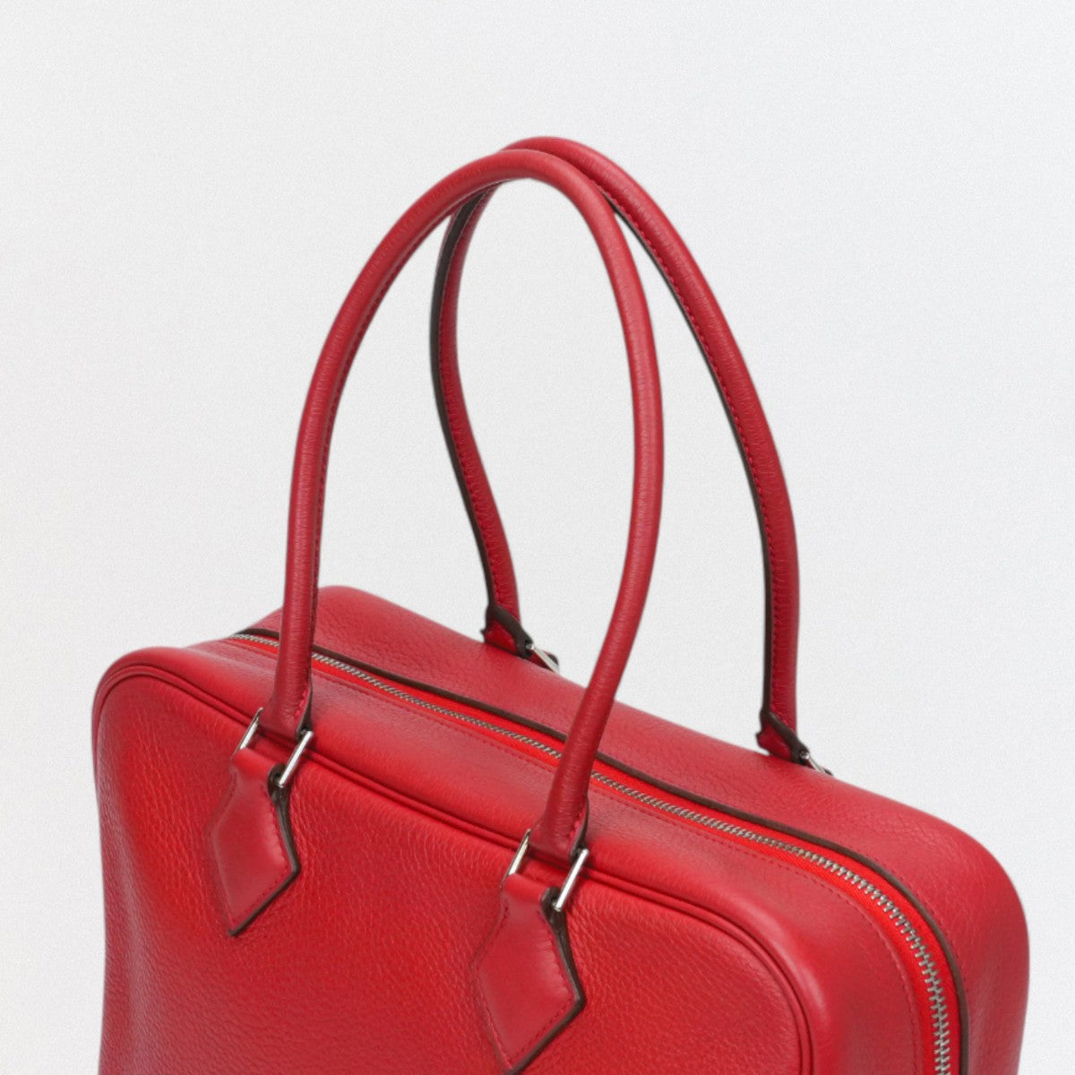 エルメス HERMES プリュム28 プリュム 28 バッグ トートバッグ トゴ ルージュカザック Rouge Casaque レッド Red 赤 シルバー金具 ハンドバッグ ビジネスバッグ