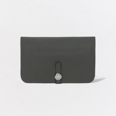 エルメス HERMES ドゴンGM ドゴン GM ドゴンデュオ 財布 長財布 ロングウォレット エバーカラー エタン Etain グレー Gray シルバー金具