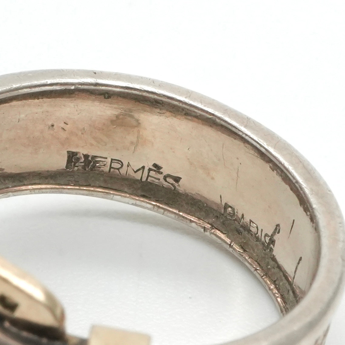 エルメス HERMES リング 指輪 750/925 シルバー 金 アンティーク 希少 レア　シルバー