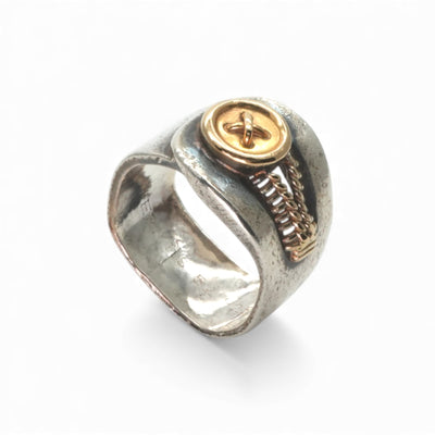 エルメス HERMES ブトニエール リング 指輪 750/925 ゴールド 銀