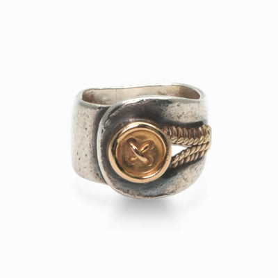 エルメス HERMES ブトニエール リング 指輪 750/925 ゴールド 銀