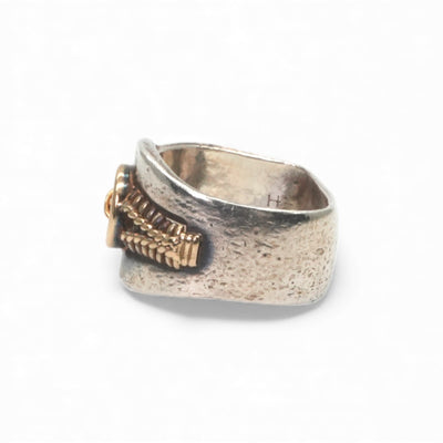 エルメス HERMES ブトニエール リング 指輪 750/925 ゴールド 銀